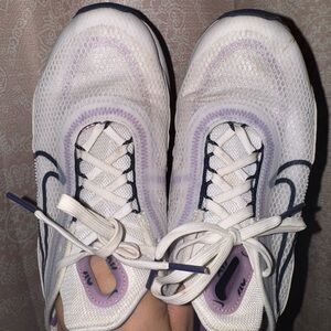 Nike White and Purple Women's Shoes